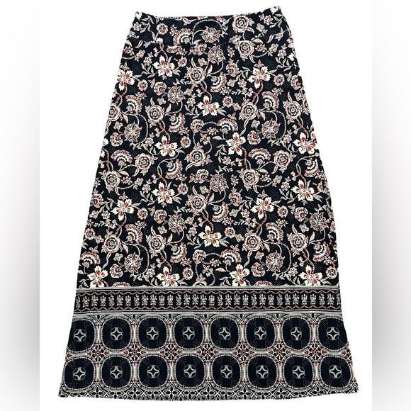 ❤️🤍💙 Talbots Maxi Skirt | Size XS | Floral | Red, White & Blue | Stretchy - Picture 1 of 7